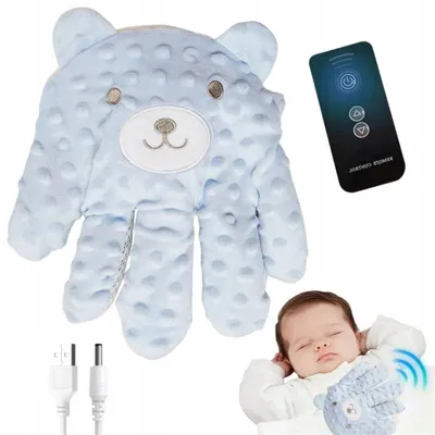 Image de Jouet apaisant pour bébé – Peluche pour s'endormir avec fonction de tapotement. Peluche pour bébés « Sleep Buddy » – Peluche de relaxation nocturne, bleue