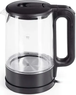 Produktbild von GOURMETmaxx Glas-Wasserkocher LED - 1,7l - schwarz matt