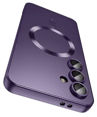 Produktbild von Magnetische Hülle für Samsung Galaxy A05s Matt Silikon Handyhülle mit Kameraobjektivschutz, Kompatibel mit MagSafe Lila