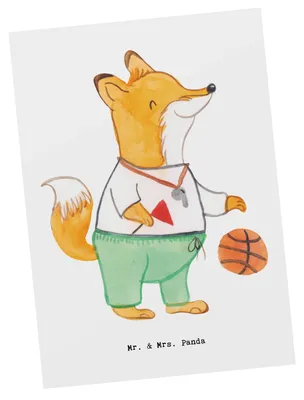 Produktbild von Mr. & Mrs. Panda Postkarte Basketballtrainer Herz - Weiß - Geschenk, Training, Basketball, Ballsport, Fotokarte, Sport, Postkarten, Grußkarte, Ansichtskarten