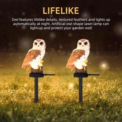 Productafbeelding van Tuinlamp op zonne-energie - Uilvorm - Waterdicht - Sfeervolle tuindecoratie