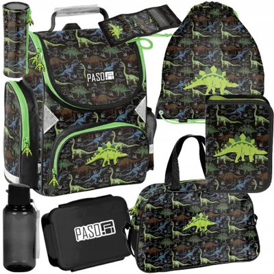Produktbild von Mega Schulset XXL – Dinosaurier 8-teiliges Schulranzen-Set Für Jungen & Mädchen Klasse 1–4 DINO