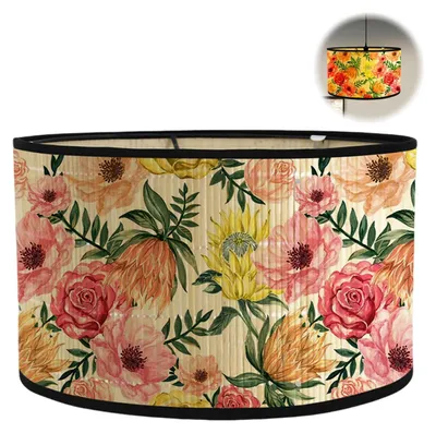 Produktbild von Retro Blumen Lampenschirm für Tischlampe und Wandlampe