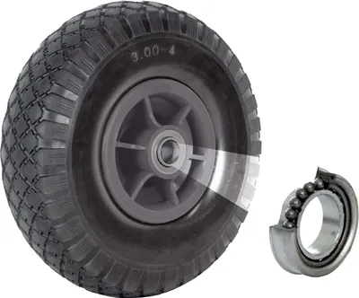 Produktbild von Sackkarrenrad Luftrad 260x85 mm 3.00-4 60 mm versetze Nabe Ø 20 mm grau robustes 4 PR Gewebe