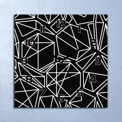 Produktbild von Wanduhr Echt-Glas-Küchenuhr weiß geometrisches Quarz 30x30 Deko Bilder