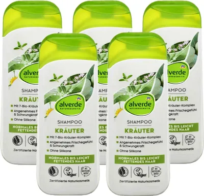 Produktbild von 5 x alverde Naturkosmetik - Shampoo Kräuter 7 Bio-Kräuter (5 x 200 ml)