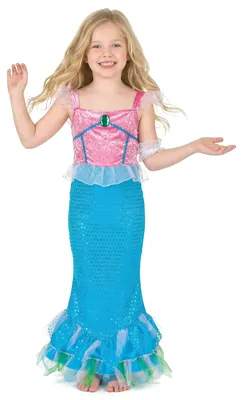 Immagine prodotto di Costume da sirena bambina rosa-blu-bianco - 110-122 (4-6 anni)