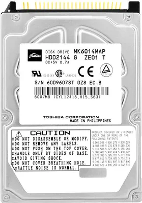 Produktbild von Festplatte Toshiba MK6014MAP 6GB IDE/ATA 4200Rpm 2,5" Zoll