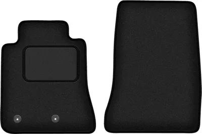 Produktbild von Velours-Fußmatten Vorne passend für Ford Mustang MK6 (Coupe, Bj. 2014-) –  schwarz, passgenau, mit Befestigungen set 2 Stk. - STANDARD