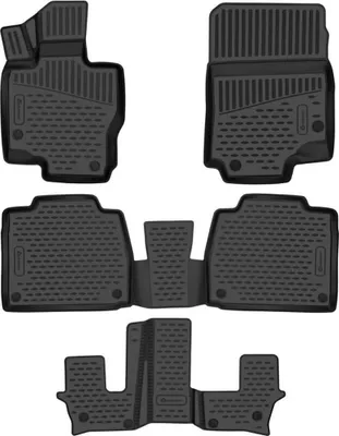 Produktbild von Fußmatten Set Element TPE Gummi 3D, wasserdicht, hoher Rand, rutschfest, passgenau – kompatible mit Floor mats fits for MERCEDES-BENZ GLS-klasse X167 2019-> SUV, 7-passenger seating w/t executire rear