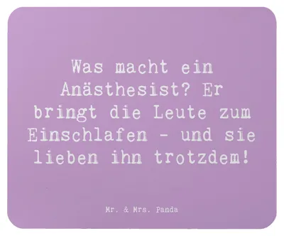 Produktbild von Mr. & Mrs. Panda Mauspad Spruch Anästhesist Schlafprofi - Lavendeltraum - Geschenk, Berufsliebe, Berufe, computermatte, Mousepad, Mouse Pad, Präzision, pc, laptop, Beruf
