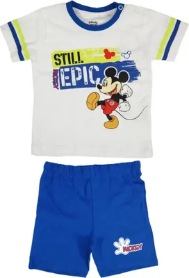 Produktbild von Disney Mickey Maus Baby Kurzarm Shirt und Shorts – Weiß / 80