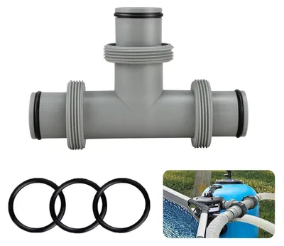 Produktbild von T-Stück Schlauchverbinder 38mm Grau für Poolschläuche
