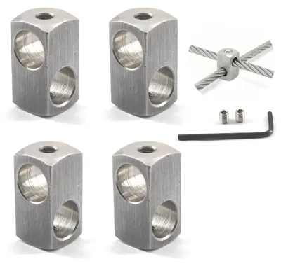M8 Seilkreuzklemmen aus 304 Edelstahl, 4er-Pack