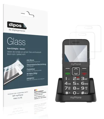 Produktbild von 2x Schutzfolie für MP myPhone Halo 3 LTE - Anti-Shock 9H Folie dipos Glass Kunststoffglas