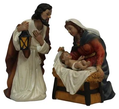 Produktbild von Krippenfigur Heilige Familie 3-teilig, 15 cm, Polyresin Deko