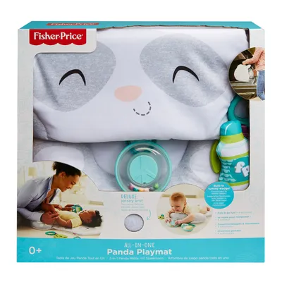 Produktbild von Fisher-Price 2-in-1 Panda Spielmatte mit Spielkissen, Bauchlage, Baby-Spielzeug