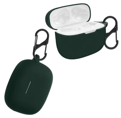 Produktbild von kwmobile Schutzhülle für JBL Wave 200TWS Hülle - TPU Silikon Case für Kopfhörer Ladecase - stoßfestes Cover mit Karabiner - Dunkelgrün