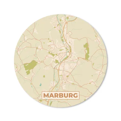 Produktbild von MuchoWow® Mauspad Mousepad Marburg - Jahrgang - Karte - Stadtplan 40x40 cm - Mousepads - Maus Mat - Pad - Mausunterlage - Schreibtisch Accessoires