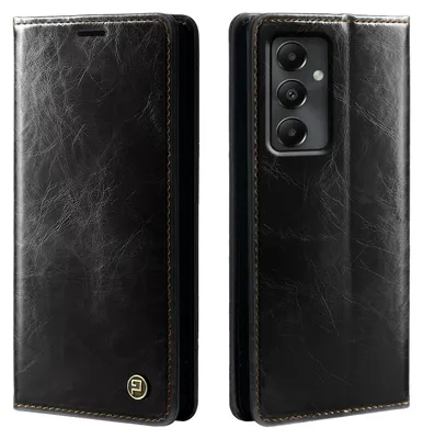 Produktbild von Handyhülle für Samsung Galaxy A25 5G Kunstleder Klapphülle Vintage Cover Hülle RFID Schutz Case Kartenfach Farbe: Schwarz