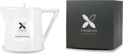 Produktbild von Habys Massagekerze Oriental Flower | Mit Sheabutter & Avocadoöl | Massageöl, Candle, Körperpflege, Sinnliche Massage, Entspannung | 110 ml