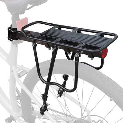 Produktbild von Fahrradgepäckträger, Heckgepäckträger für 22"-29"/700C Fahrräder, verstellbarer Universal-Gepäckträger aus Eisen, maximale Tragfähigkeit 50 kg (schwarz)