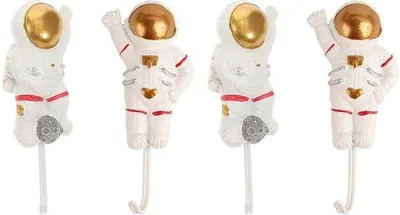 Image de Crochets muraux « Astronautes » (lot de 4) - Crochets décoratifs
