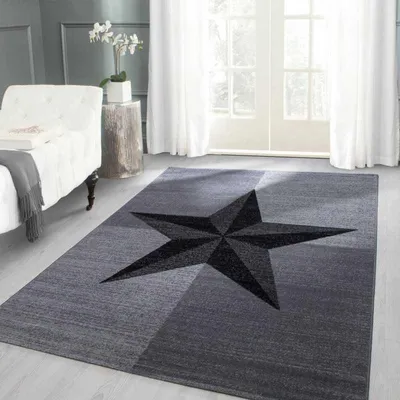 Produktbild von TapisTrend Designerteppich Schwarz-Grau-Weiß-Türkis 120x170 cm Moderner Plus 8002