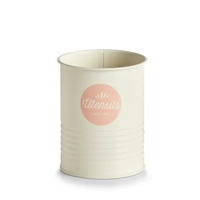 Produktbild von Zeller-Sweet Home Küchenutensilienhalter, Metall, 11,2x15 cm, weiß/rosa