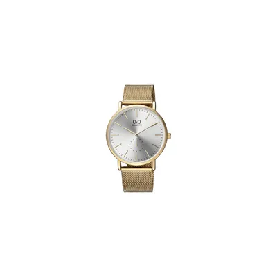 Produktbild von Q&Q Armbanduhr mit goldfarbenem Mesh-Armband