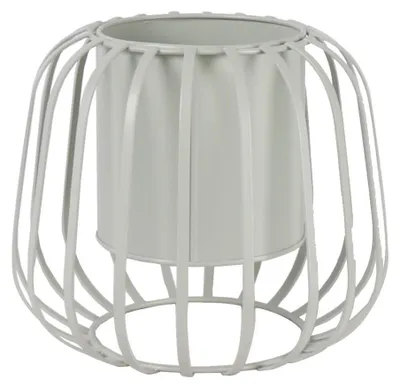 Produktbild von TrendLine Pflanztopf Metall Ø 23,5 x 19,5 cm weiß