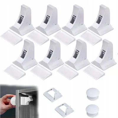 Produktbild von Babysicherung Schrankschloss - Schranksicherung Kindersicherung magnetisch - 16 Schlösser + 4 Magnet Schlüssel