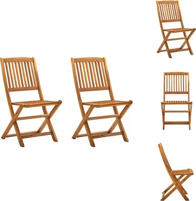 Image de vidaXL Chaises de jardin pliantes 2 pcs. Acacia massif - Chaises de jardin