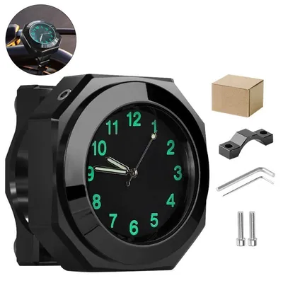 Produktbild von Motorrad Uhr Lenker, Aluminium, Quarz, 22-28mm, wasserdicht & stoßfest – mit Montagewerkzeug, für Fahrrad & E-Bike