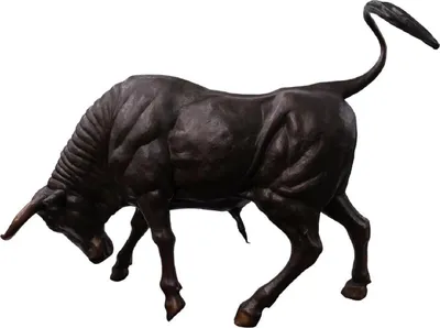 Produktbild von Casa Padrino Luxus Bronze Deko Skulptur Stier 230 x 58 x H. 142 cm - Riesiege Bronze Skulptur - Lebensgroße Tierfigur - XXL Bronze Stier Figur - XXL Garten Skulptur - Luxus Garten Deko