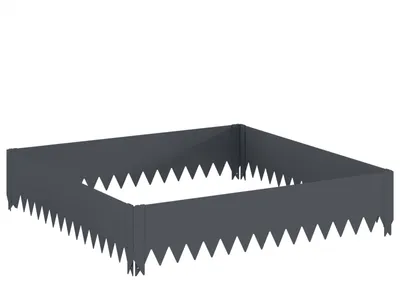 Obrázek produktu pro vidaXL Ochranný okraj pro trávník, 100 x 100 x 20 cm, ocel, antracitová barva