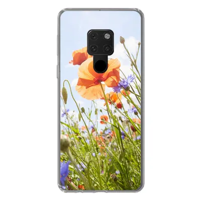 Produktbild von MuchoWow® Handyhülle Schutzhülle Hülle für Huawei P40 Lite Blumen - Mohn - Frühling - Natur - Rot - Blau Silikon Softcase Handy Hülle - Handy