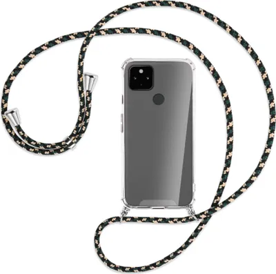 Produktbild von Handykette Backcover-Schutzhülle mit Band (Metall silberfarben) für Google Pixel 4a 5G - camouflage