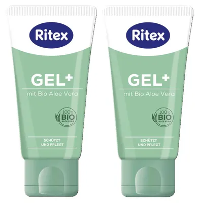 Produktbild von Ritex - Gleitgel 2er Set - Gel+ - feuchtigkeitsspendend mit Aloe Vera - je 50ml - wasserbasiert