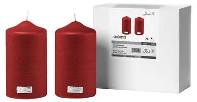 Produktbild von CANDLE 2er Set Stumpenkerzen - rot - Paraffin - H. 15cm x B. 8cm