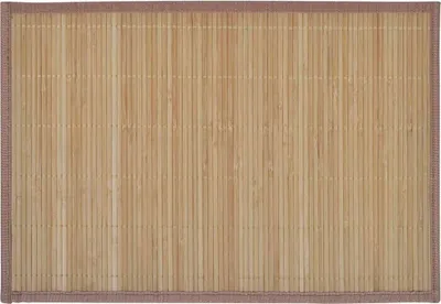 A flat lay of a bamboo placemat.