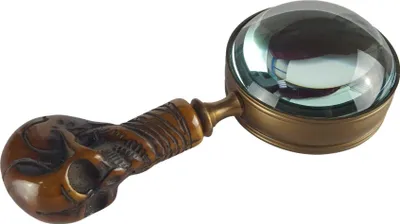 Produktbild von Leselupe Handlupe Vergrößerungsglas Messing brüniert Braun