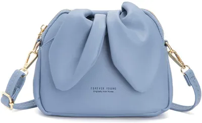 Produktbild von Handy Tasche Damen Umhänge,Handytasche zum Umhängen Süß Niedlich Hasen Ohren Stil,Handy Umhängetasche mit Verstellbar Abnehmbar Schultergurt,Klein Crossbody Bag Schultertasche Clutch - Blau