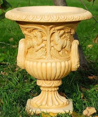 Obrázok produktu pre Casa Padrino Barokná záhradná dekorácia kvetináč / kvetináč svetlá béžová Ø 40 x v. 58 cm - Nádherná záhradná dekorácia v barokovom štýle