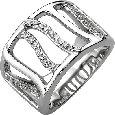 Produktbild von Breiter Ring aus 925 Silber mit 32 Zirkonia Silberring Fingerring Fingerschmuck Innenumfang 48mm  Ø15.3mm