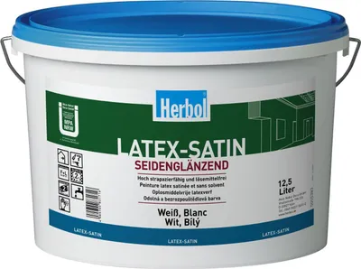 Produktbild von Herbol Latex-Satin RM weiß seidenglänzend, 5 Liter