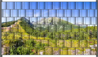 Produktbild von Wallario Zaunsichtschutz mit Motiv Berggipfel in der Tatra für Ein- und Doppelstabmatten Zäune in der Größe 250 x 140 cm