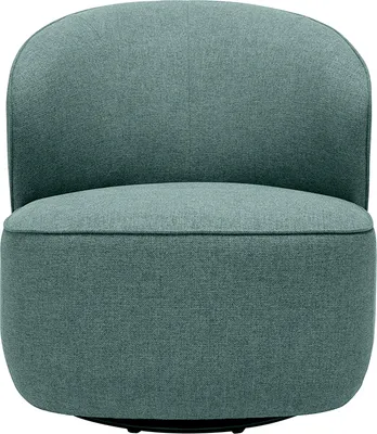 Produktbild von Miliboo - Design-Drehsessel mit graugrünem Stoffbezug AMBER