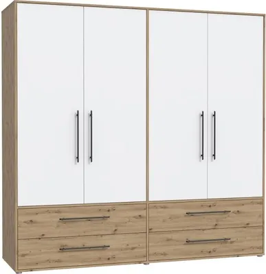 Produktbild von Furniture24 Drehtürenschrank Jupiter Mkss845-C830 Kleiderschrank Artisan Eiche/Weiß