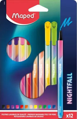 Image de Maped Feutre de coloriage NIGHTFALL étui carton 12 pièces
